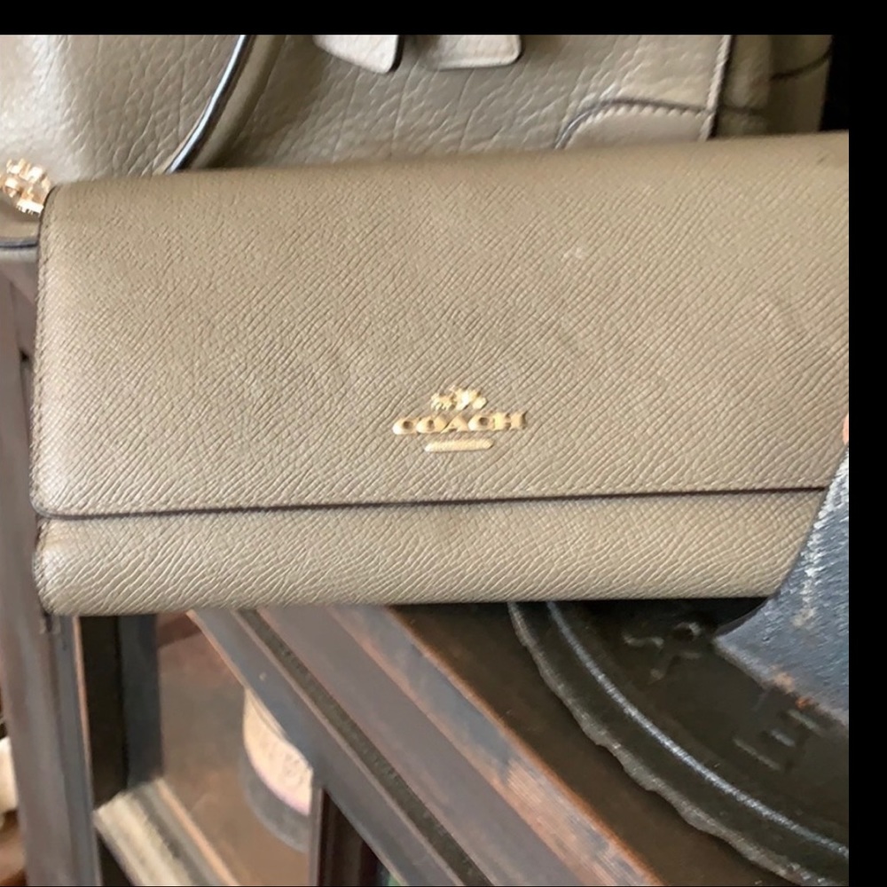 Authentic Coach Slate Grey and gold trim Wallet open to offers